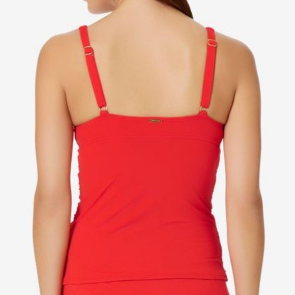 Anne Cole Twist-Front Red Lips Tankini - Picture 2 of 2